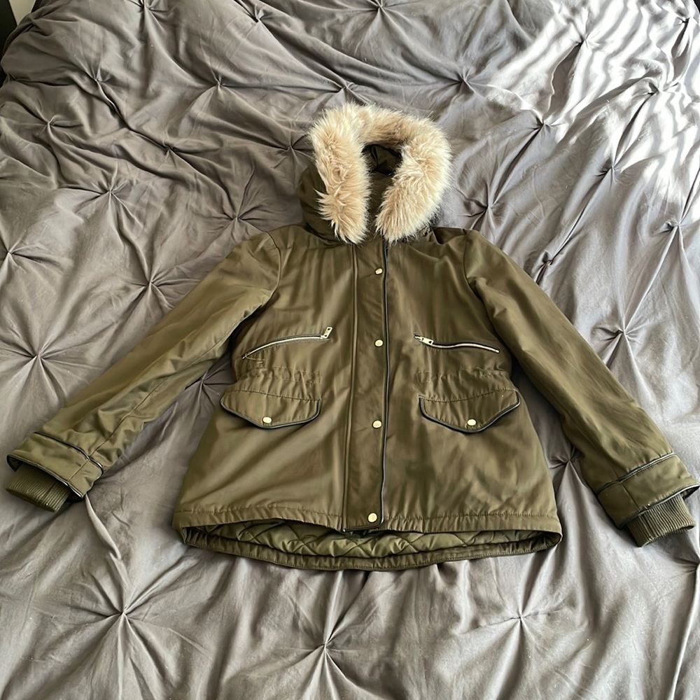 Zara - XS army green parka.